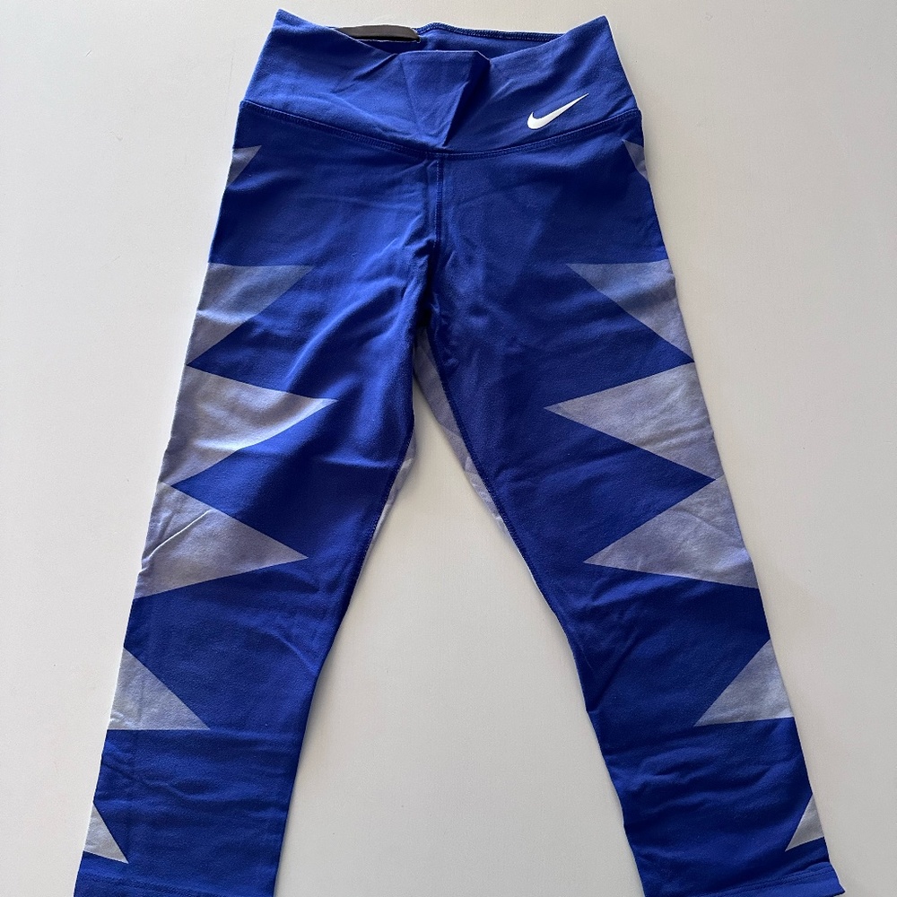 Purple Nike Dri-fit geometric pattern legging